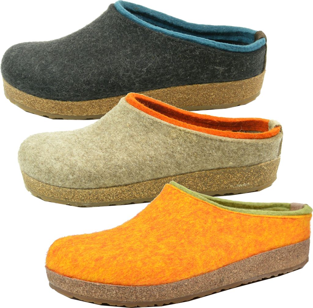 Haflinger Damen Hausschuh Pantoffel Wolle Grizzly Kris 711056, Größe:40 EU, Farbe:Beige