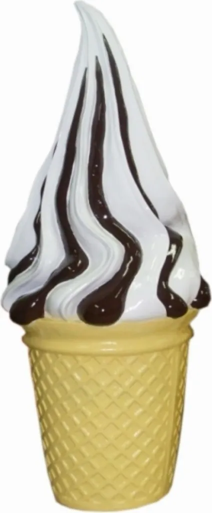 Glace Géante Décorative 105cm en Résine GFK avec Coulis Chocolat