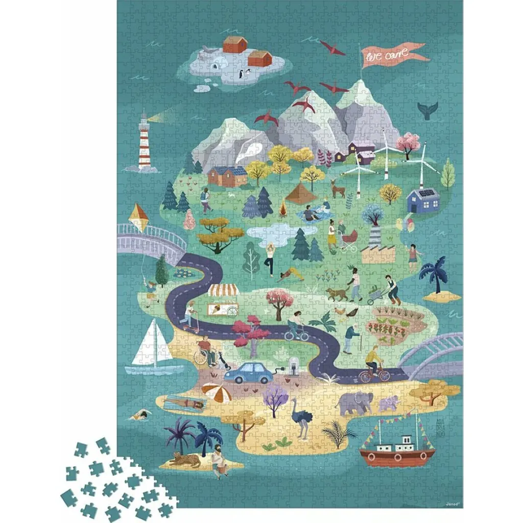Puzzle Janod 1500 pièces île d'Harmony pour relaxation et loisir créatif