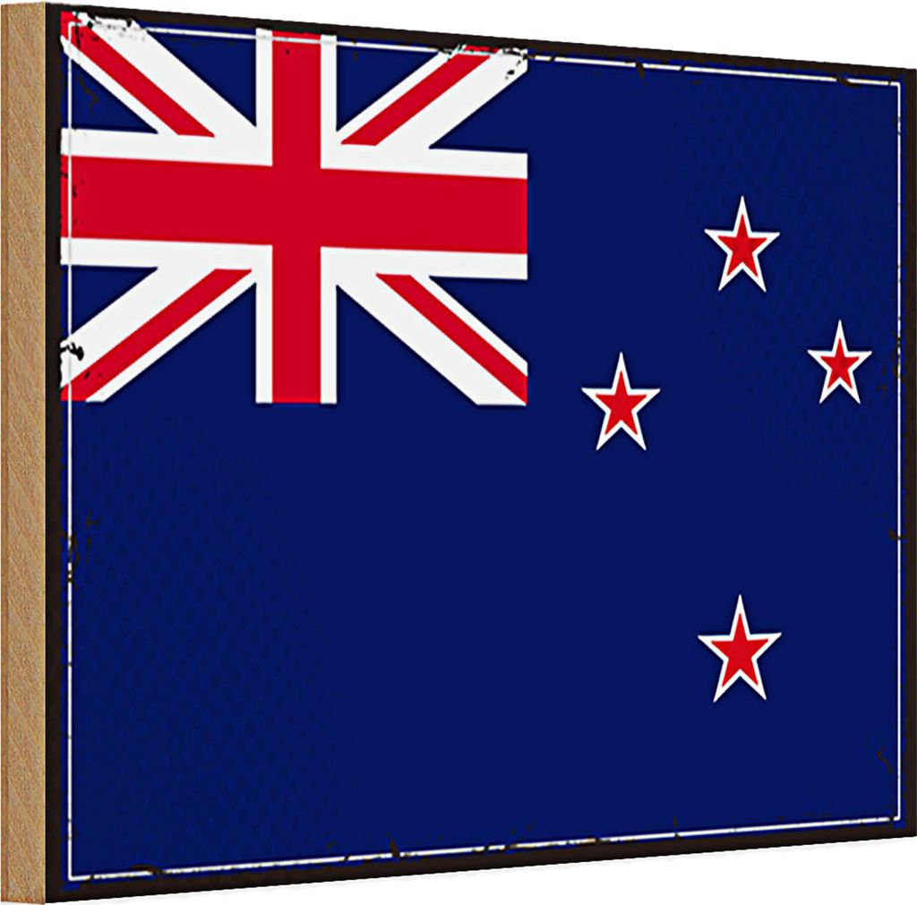 Holzschild Flagge Neuseeland 30x20cm Retro New Zealand