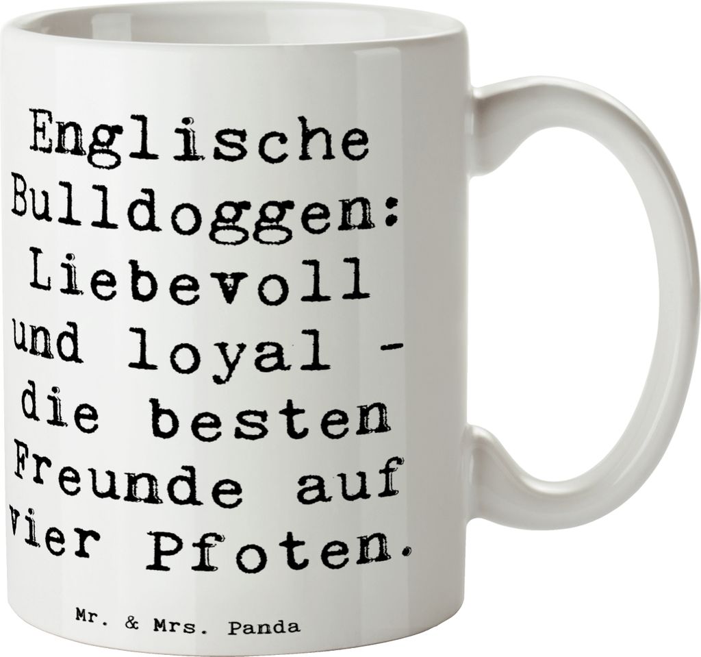 Mr. & Mrs. Panda Tasse Spruch Englische Bulldogge Freunde - Weiß - Geschenk, Teetasse, Hunderasse, Becher, Hunderassen, liebevolle Hund, sanfter C...