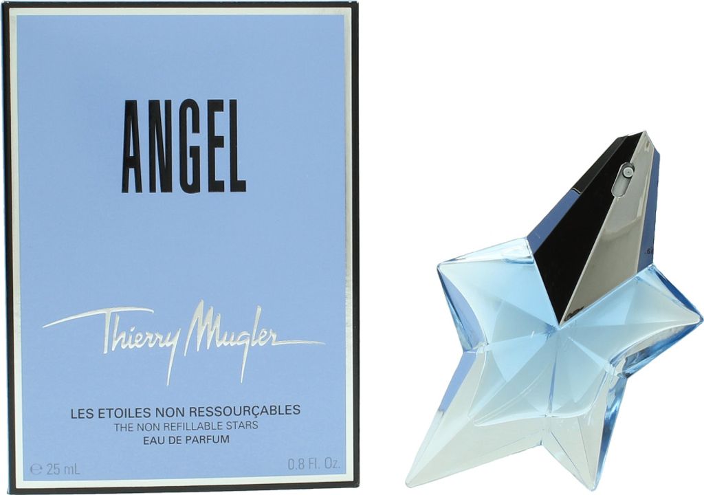 A perfume box and bottle are displayed side-by-side against a white background.