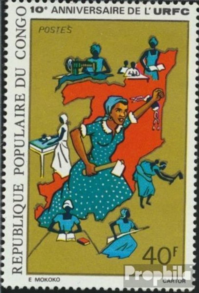 Briefmarken Kongo (Brazzaville) 1975 Mi 457 (kompl.Ausg.) postfrisch Revolutionäre Union der Kongo Frauen