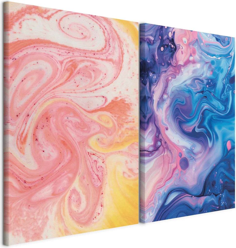 murando - Akustikbild Bilder Set Marmor Optik 120x90cm 2 Teilig je 60x90cm Collage 2er Akustikschaum Schallschutz Akustikpaneele Groß Wandbilder X...