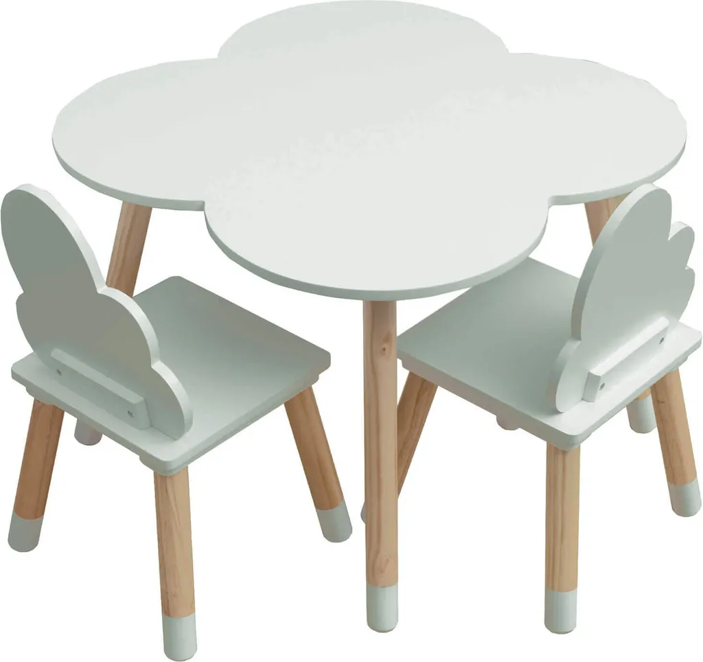 Mobilier enfant table et chaises vert pin Rebecca Mobili style scandinave