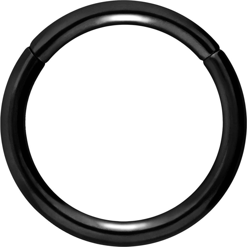 Ohrpiercing, Nasenpiercing, Septum Piercing Chirurgenstahl Segmentring Clicker Schwarz Innendurchmesser: 14mm + Stabstärke: 2mm