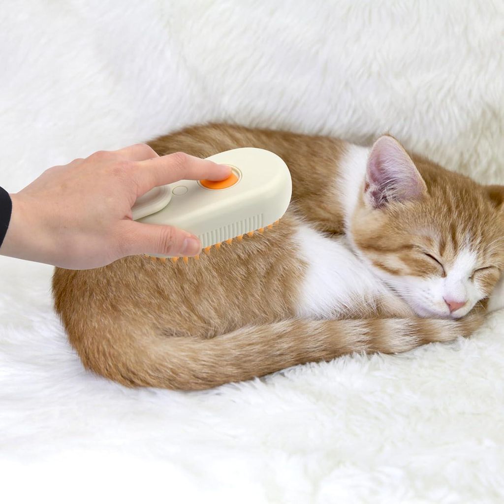 Allecto Premium - Dampfbürste für Katzen und Hunde - Massagebürste mit Dampftechnologie - Pflegekamm für Haustiere