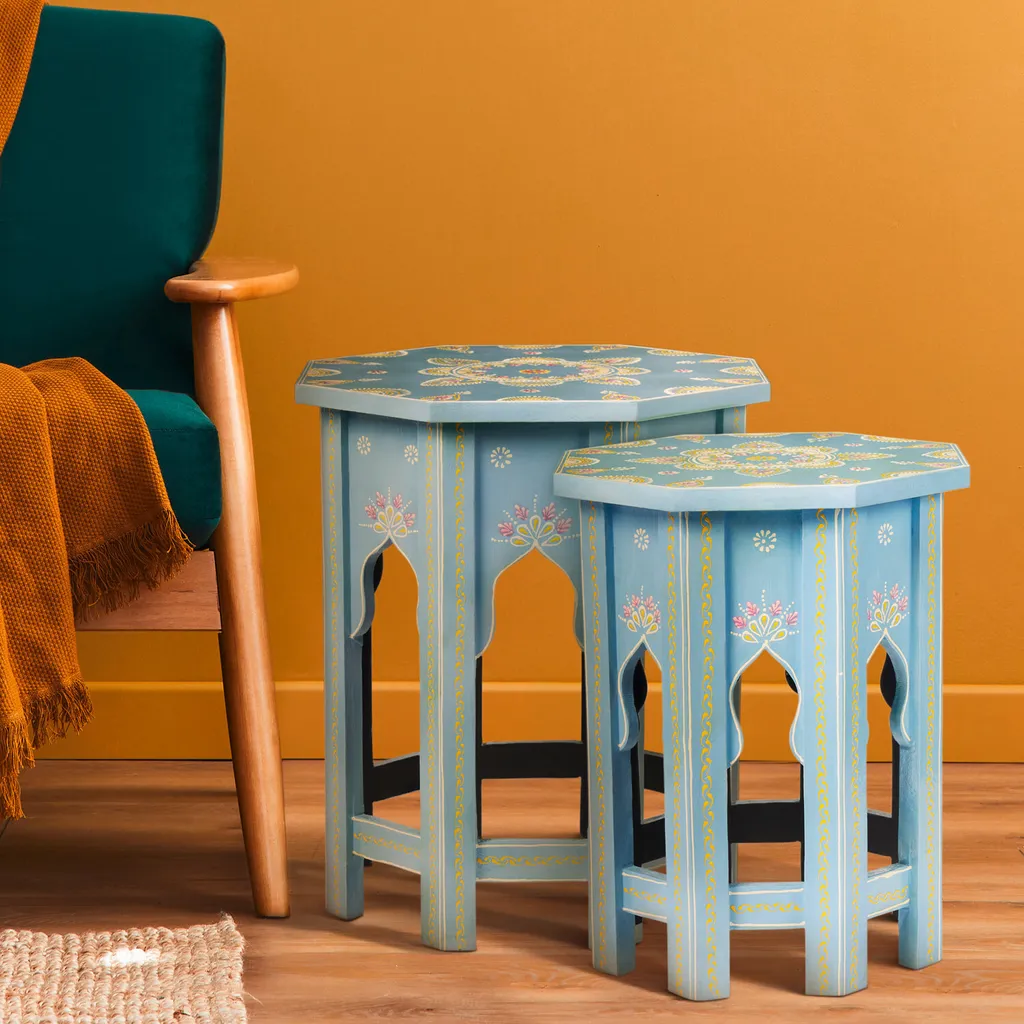 Table d'appoint orientale Boufa - Petite table de nuit pour petit espace - 3
