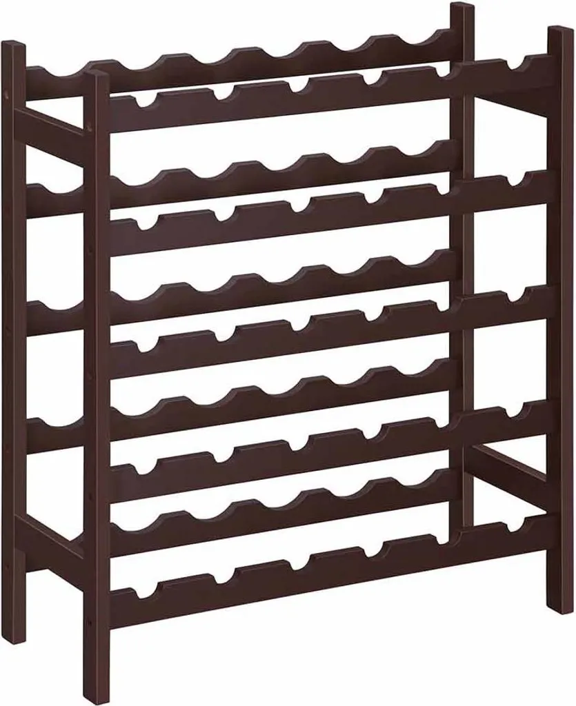 Casier à vin 5 niveaux en bois de bambou avec structure autoportante