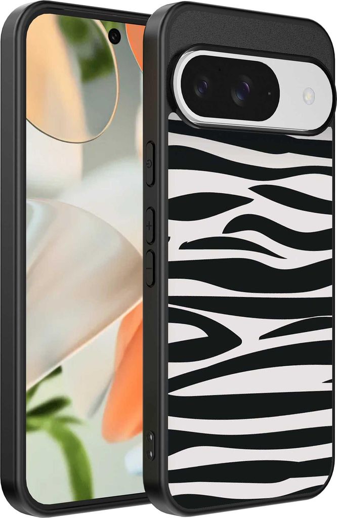 Geeignet für Google Pixel 9 Telefon Fall mit Zebra-Druck - TPU zurück Abdeckung Fall Zebra-Design - Schwarz Weiß - Smartphonica