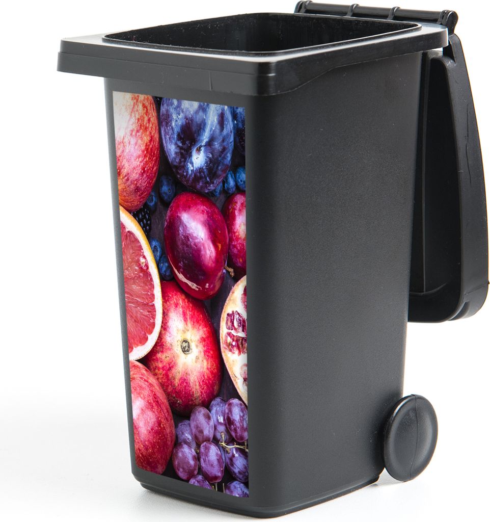 MuchoWow Mülltonnenaufkleber Obst - Regenbogen - Farben 38x80 cm - Behälteraufkleber - Mülleimer-Aufkleber - Container-Aufkleber
