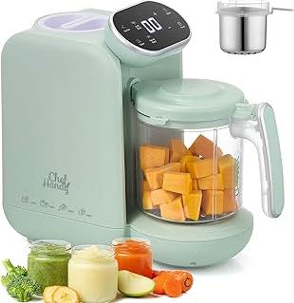 Chefhandy 5-in-1 Babynahrungszubereiter Premium, Multifunktions Babybrei Zubereiter mit Fläschchen Erwärmen, Desinfizieren, Baby Dampfgarer, Brei...