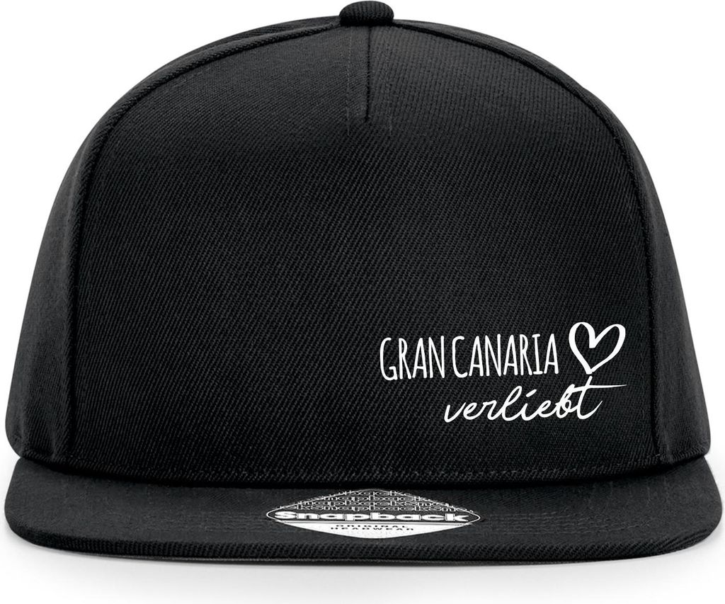 Huuraa Cappy Mütze Gran Canaria verliebt Black Polyester Snapback Kappe Geschenkidee