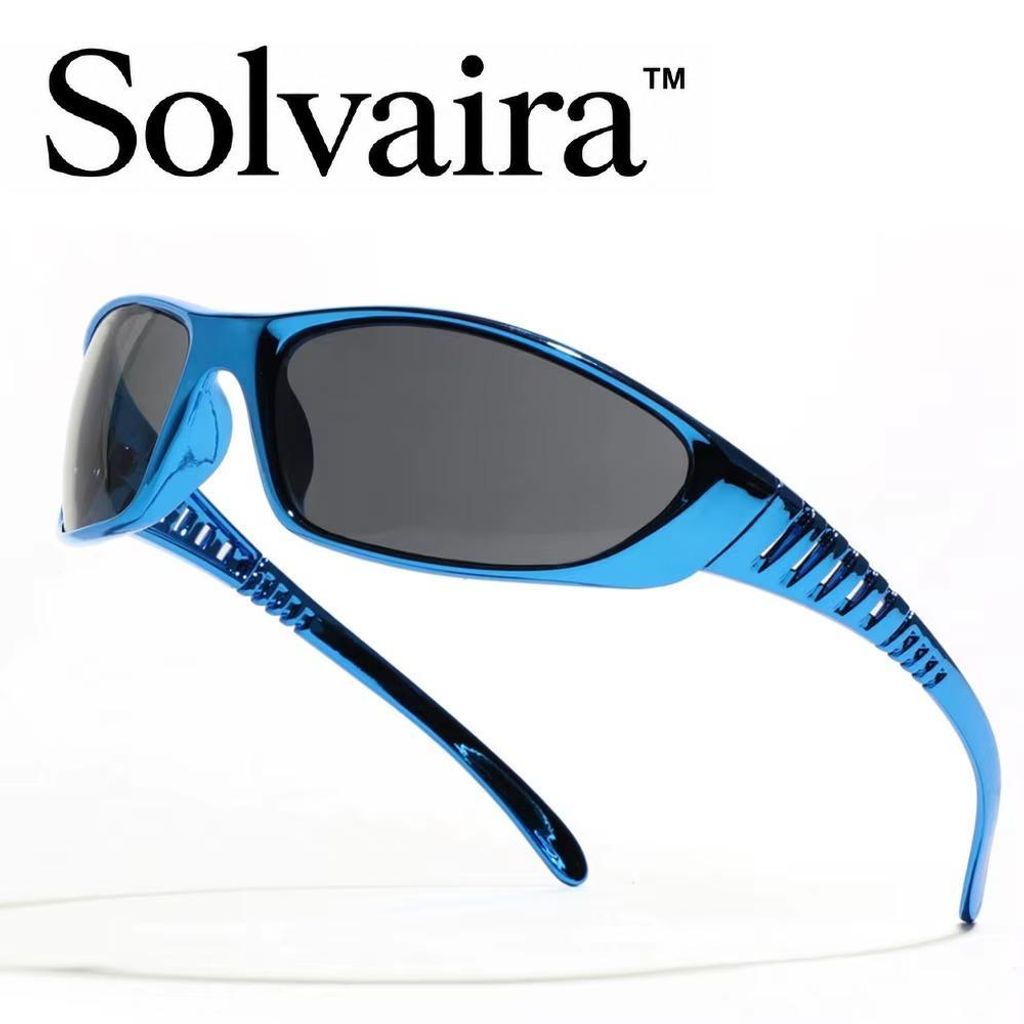 Solvaira™ Futuristische Sonnenbrille Blau, UV400 Schutz, Produktbild 
