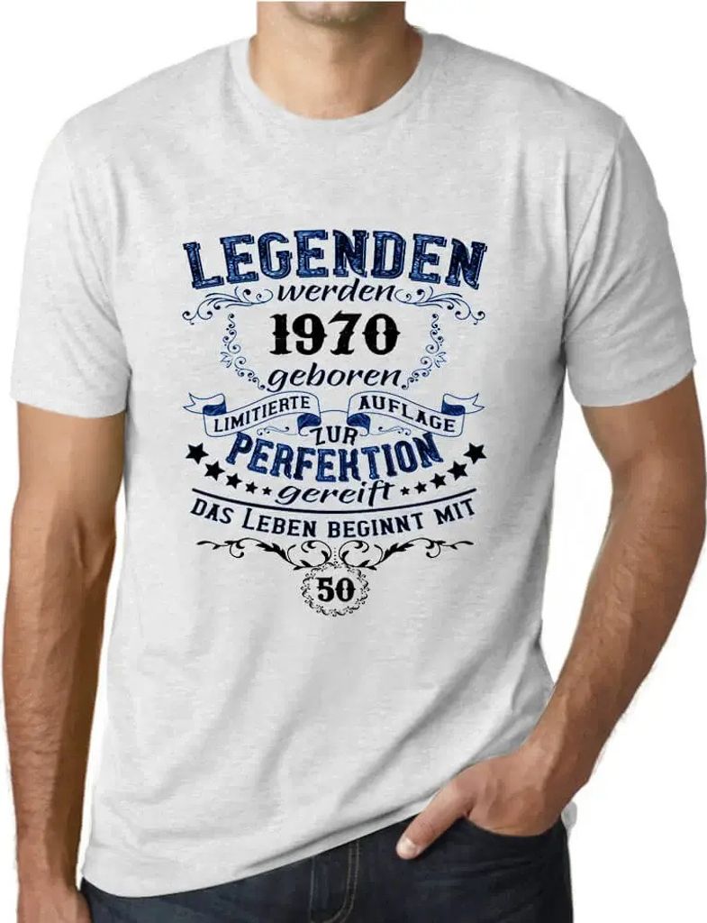 Herren Grafik T-Shirt Legende Zur Perfektion Gereift Öko-Verantwortlich Vintage Jahrgang Kurzarm Lustige Druck Geburtstag Geschenk Mann