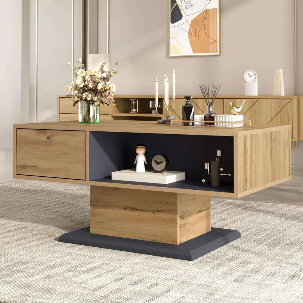 Table basse de rangement anti-désordre avec double compartiment invisible - 13