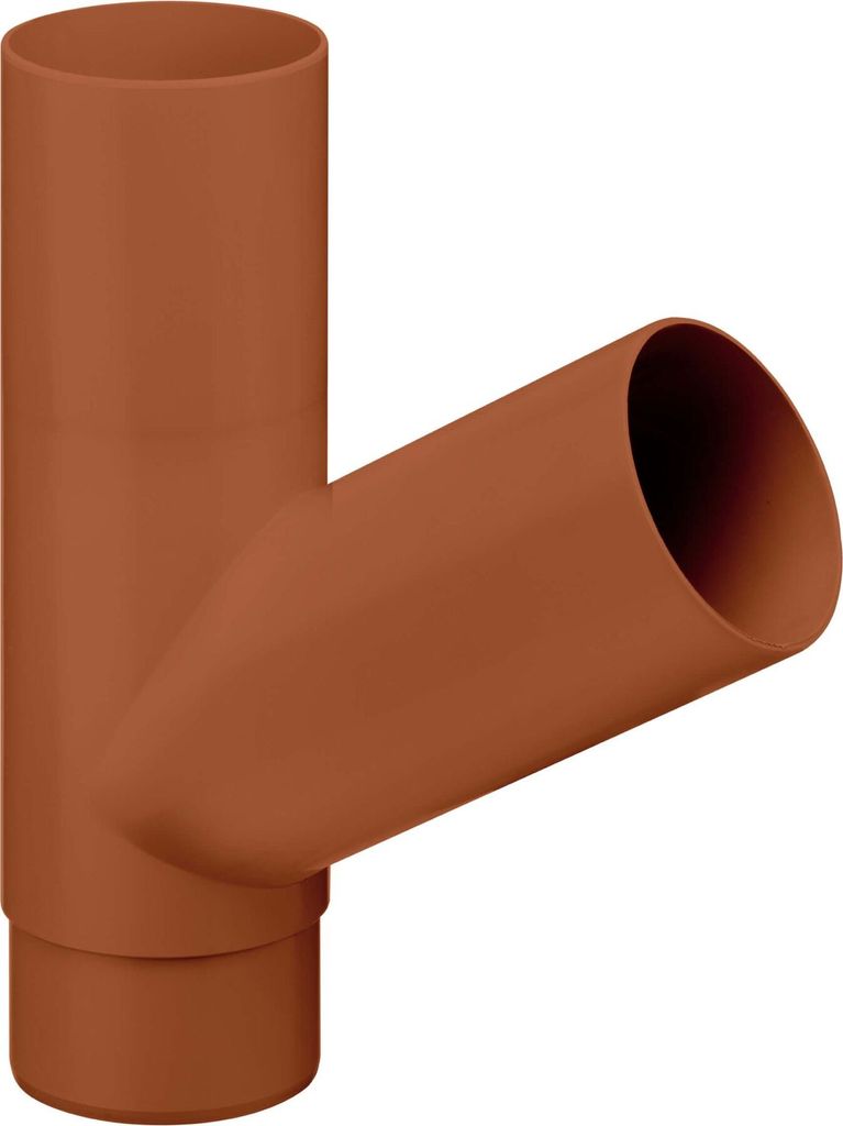 INEFA Abzweiger Fallrohr 60 Grad, PVC DN75/75 Braun Zubehör Fallrohr Kunststoff, einfache Steckmontage, Germany