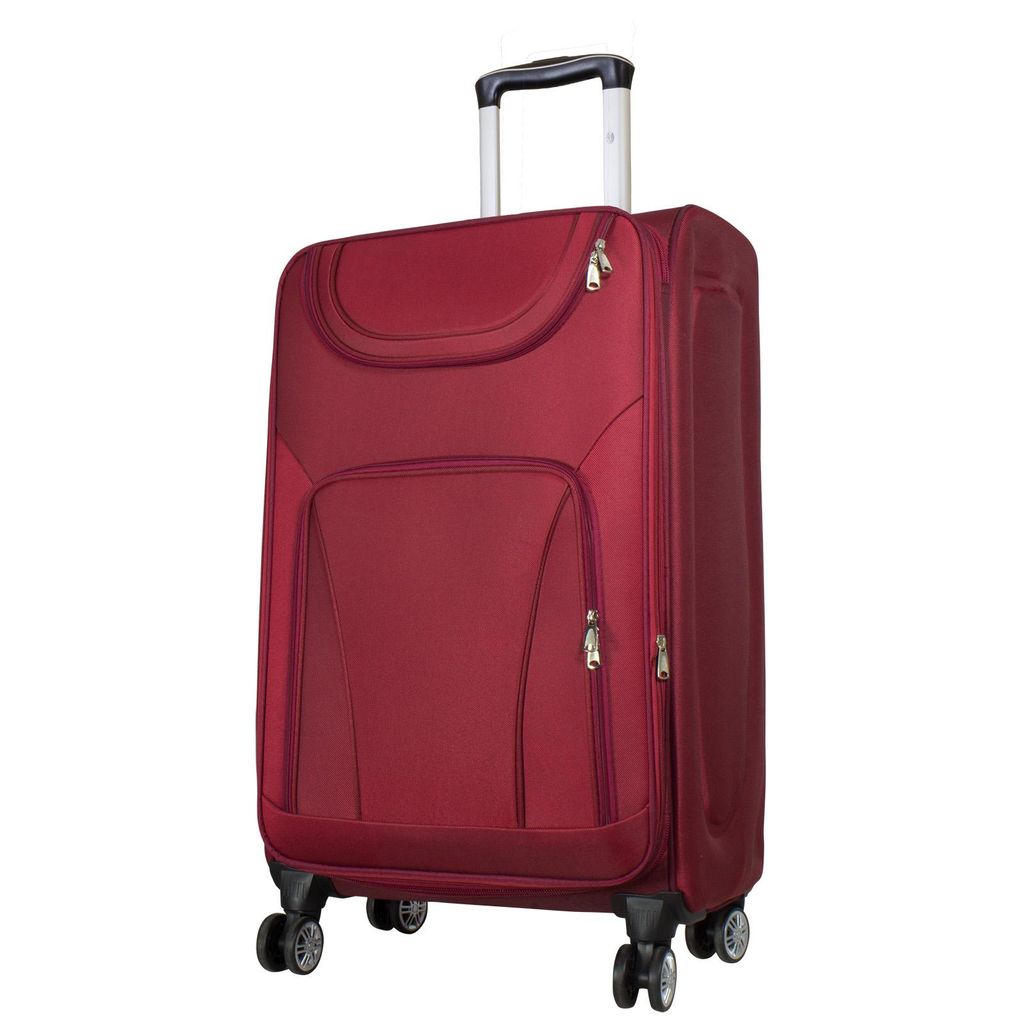 Großer Nylon Reisekoffer 78cm Maribor rot Trolley 4 Rollen leicht Weichgepäck