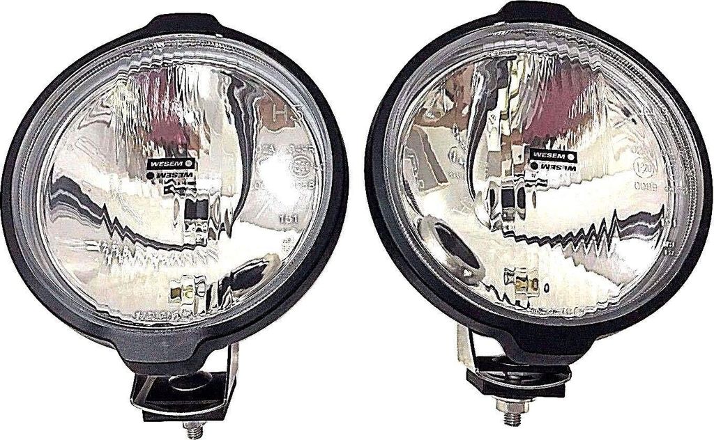 Rund Fernscheinwerfer, Fernlicht, Zusatzscheinwerfer, Halogen mit Positionslicht 183 mm 12V 24V E20 für Fahrzeuge wie Baumaschinen, Baggern, Selbs...