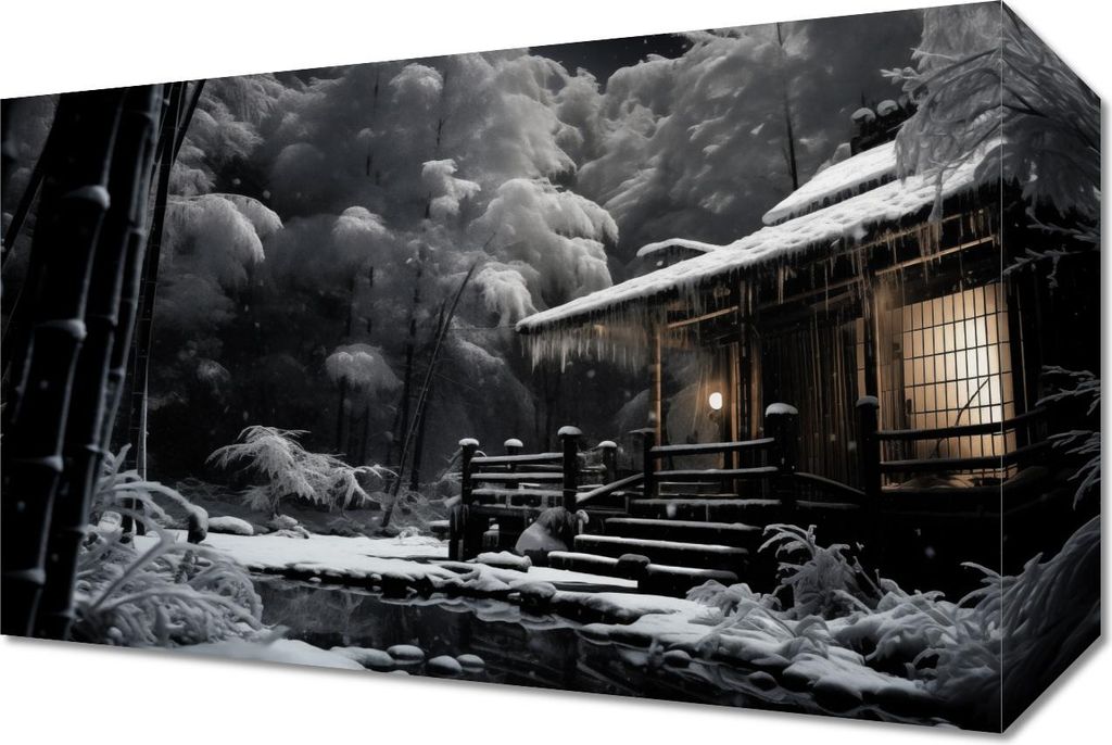 Bild 30x20cm Traditionelle Japanische Hütte