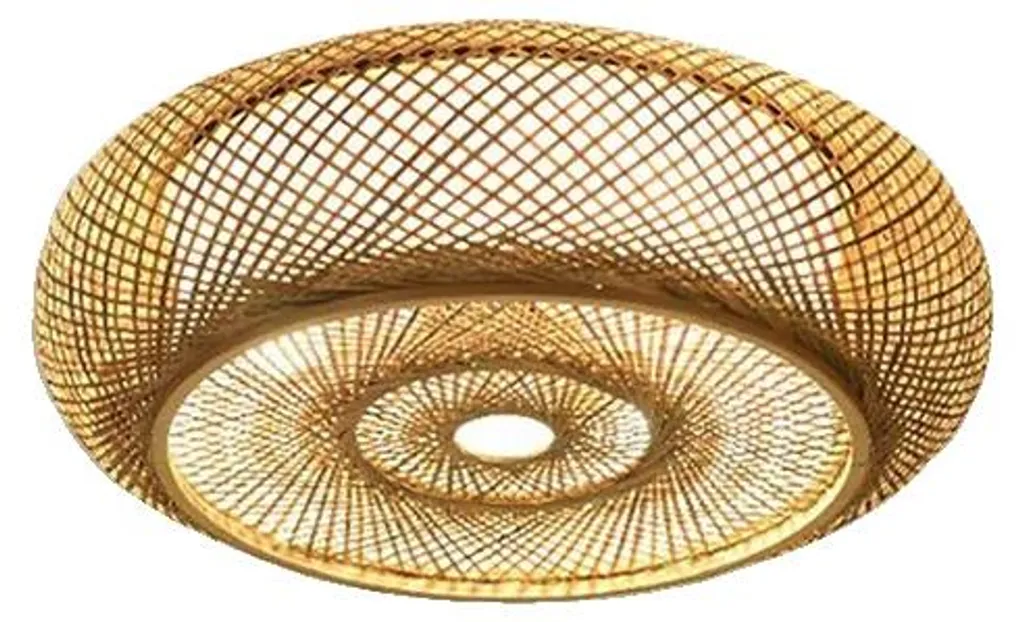 Plafonnier bambou anti-éblouissement - Éclairage indirect 220V 40cm