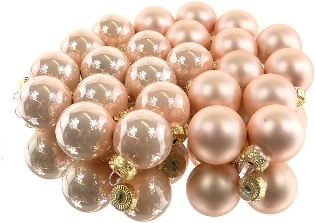 Weihnachts-Micro-Kugeln Peach Pearl Ø 2,5 cm aus Glas - 24er Set
