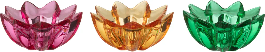 Photophore en Verre Motif Fleur - Bougeoirs Décoratifs Assortis Set de 3