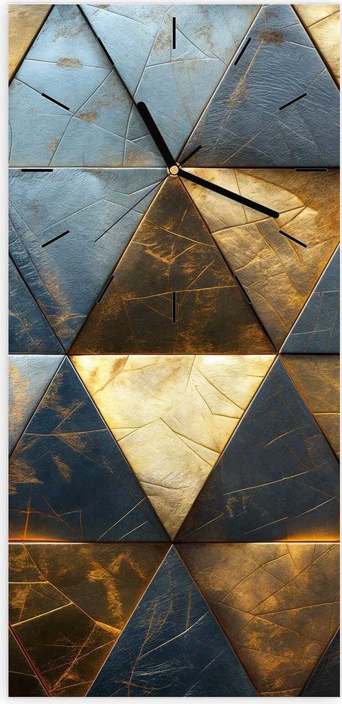 Wanduhr aus Glas mit Motiv Geometrische Wandkunst- 30 x 60 cm - inkl. Aufhängesystem