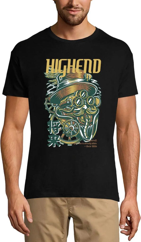Herren Grafik T-Shirt Highend - Robot Öko-Verantwortlich Vintage Jahrgang Kurzarm Lustige Druck Geburtstag Geschenk Mann