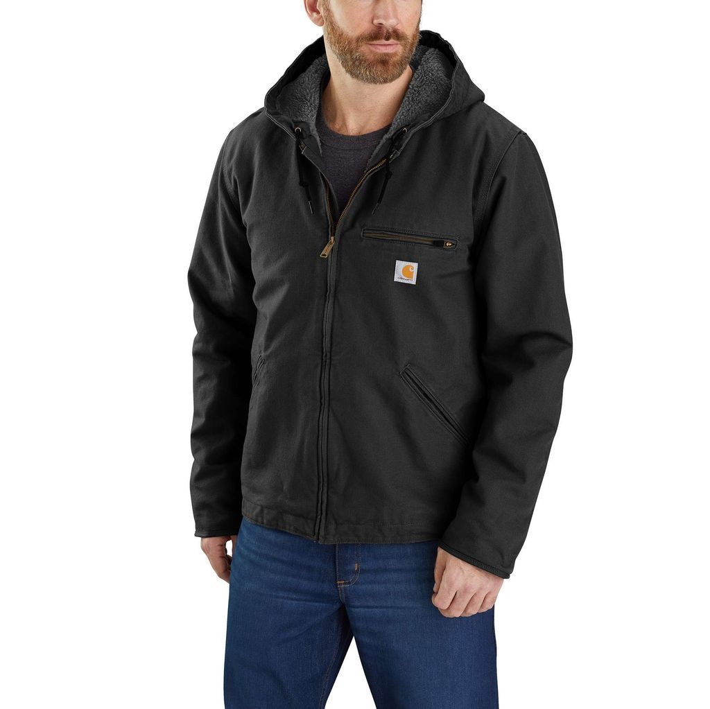 Carhartt Washed Duck Sherpa Lined Jacket 104392, Farbe:black, Größe:L