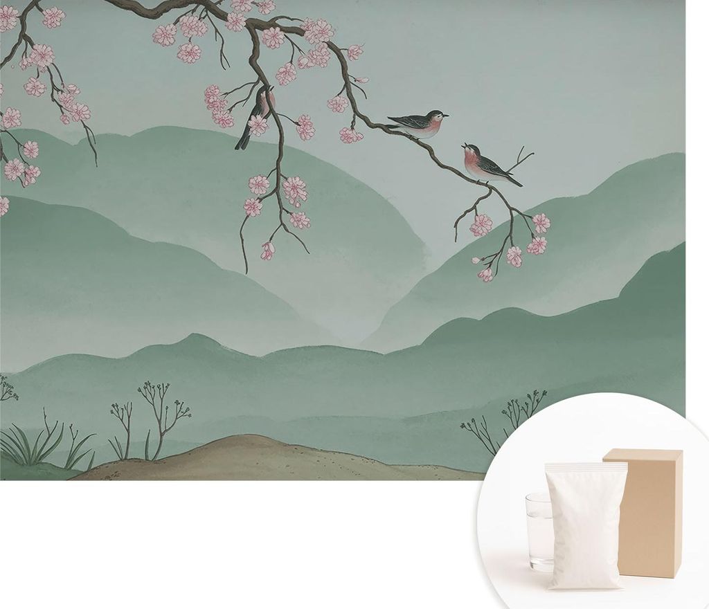 Fototapete - Wandbilder für Wohnzimmer - 312x219 cm - Dekorative Wandfolie - Modernes Design für Wanddekoration - Tapeten für Innenräume - Japa...