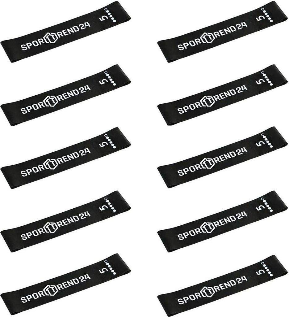 Mini Band 10er Set schwarz | Fitnessband Miniband Fitness Produktbild 