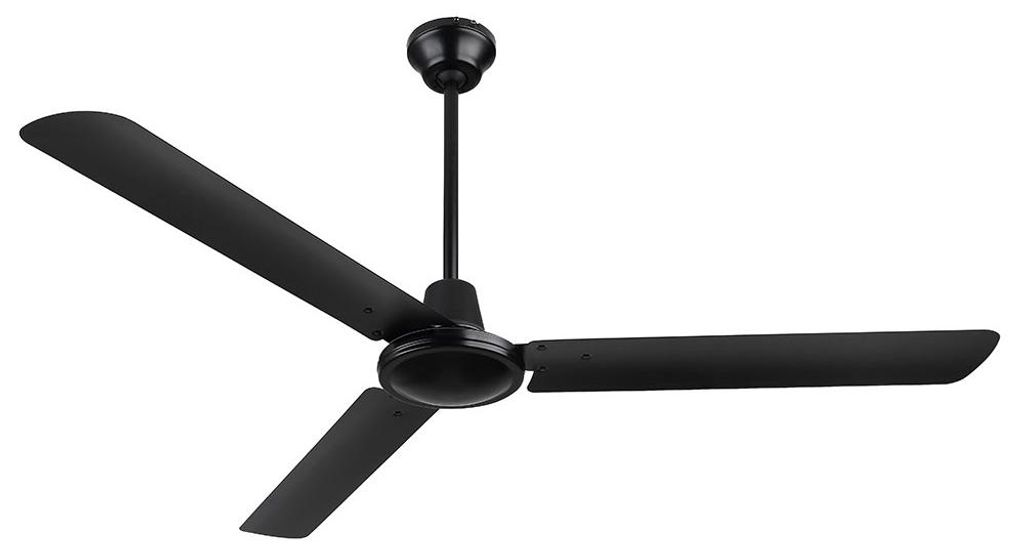 Deckenventilator, Metall, schwarz, leistungsstark, L 142 cm Produktbild 