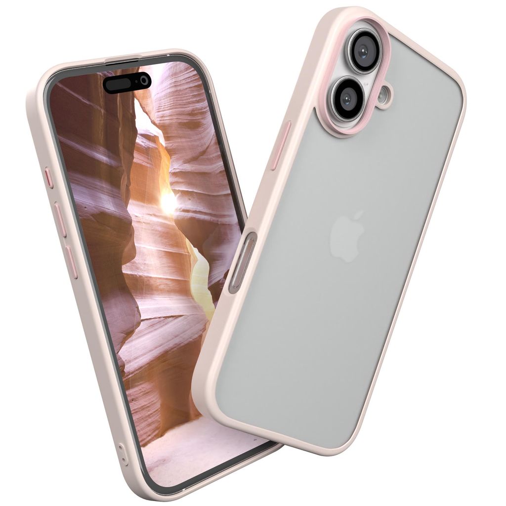 EAZY CASE - Outdoor Case kompatibel mit Apple iPhone 16, stoßfest, kratzfest, mit Kameraschutz, Silikonhülle in Rosa