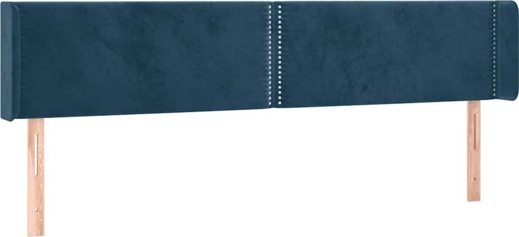 vidaXL Kopfteil mit Ohren Dunkelblau 163x16x78/88 cm Samt