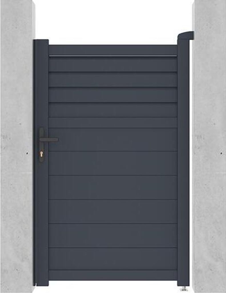Gartentor Flügeltor - 103 x 166 cm - Aluminium - Anthrazit Produktbild 