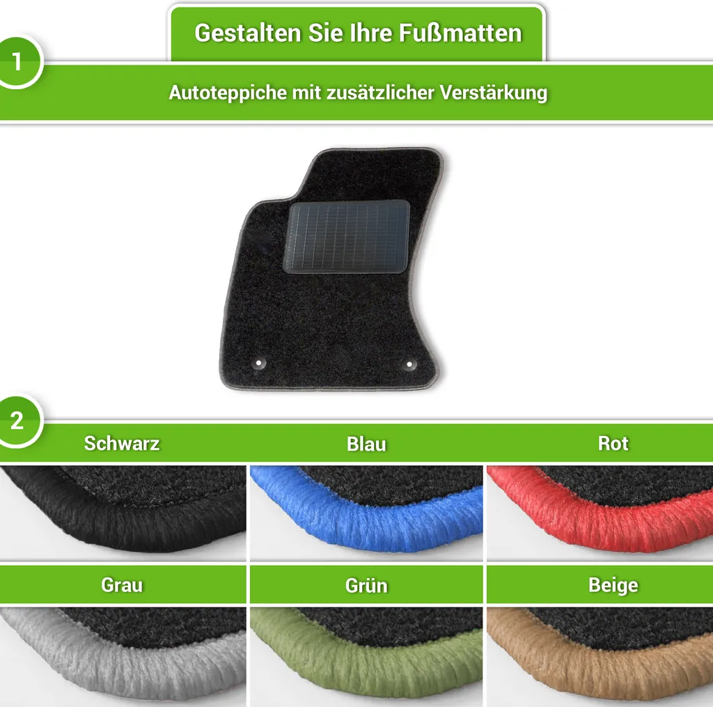 MOLTICO Tappetini Velours VW Passat B8 dal 2014 Beige: Set 4 Pezzi su Misura - 8