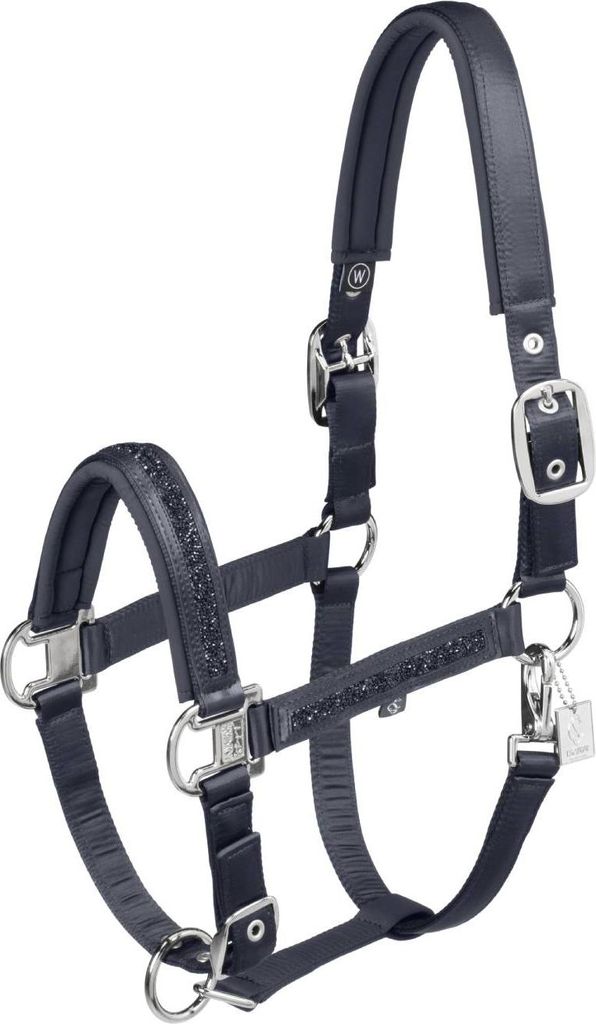 Eskadron Classic Sports Halfter " MATTGLOSS JEWEL DOUBLE PIN ", Stallhalfter Farbe - navy Größe - Pony2