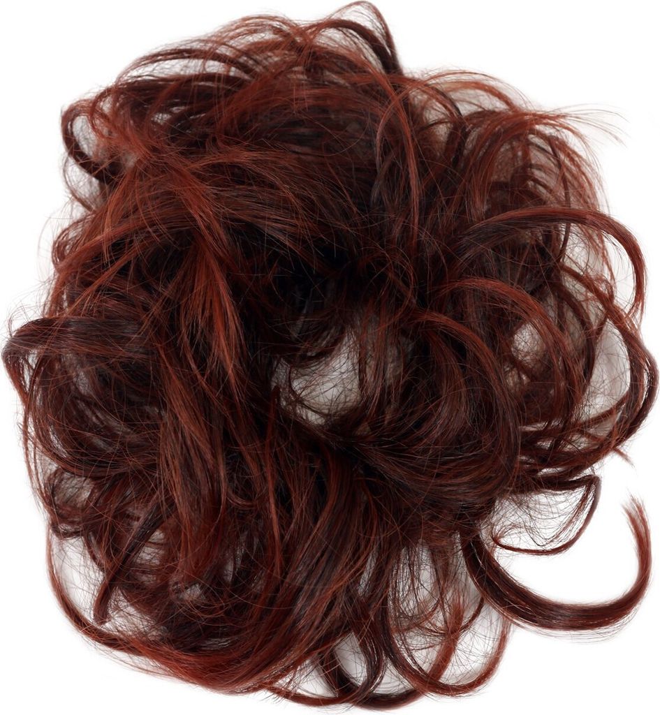 WIG ME UP Scrunchie Haargummi Kunsthaar Rot-Mix Produktbild 
