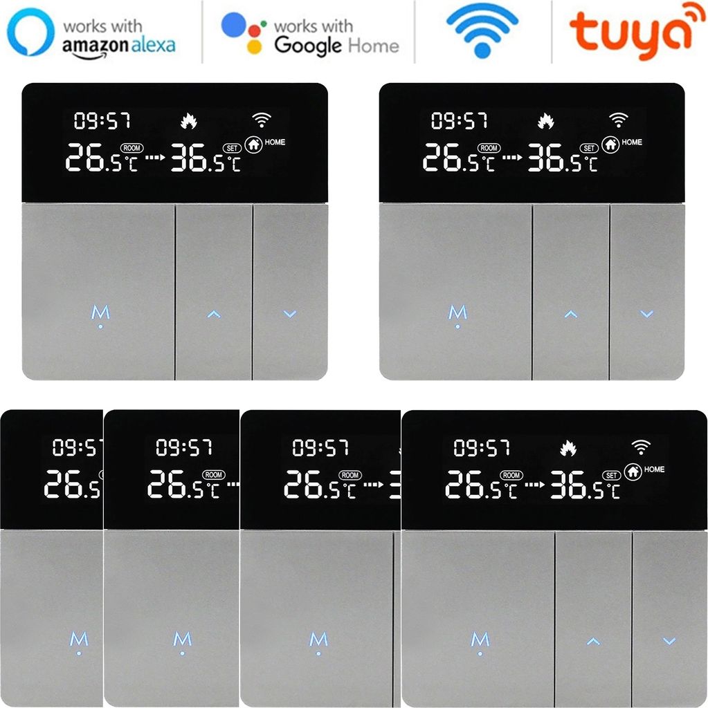 6X WiFi Digital LCD Raumthermostat Thermostat für Wassererwärmung Fußbodenheizung APP & Sprachsteuerung programmierbarer Raumthermostat ,Frostsc...