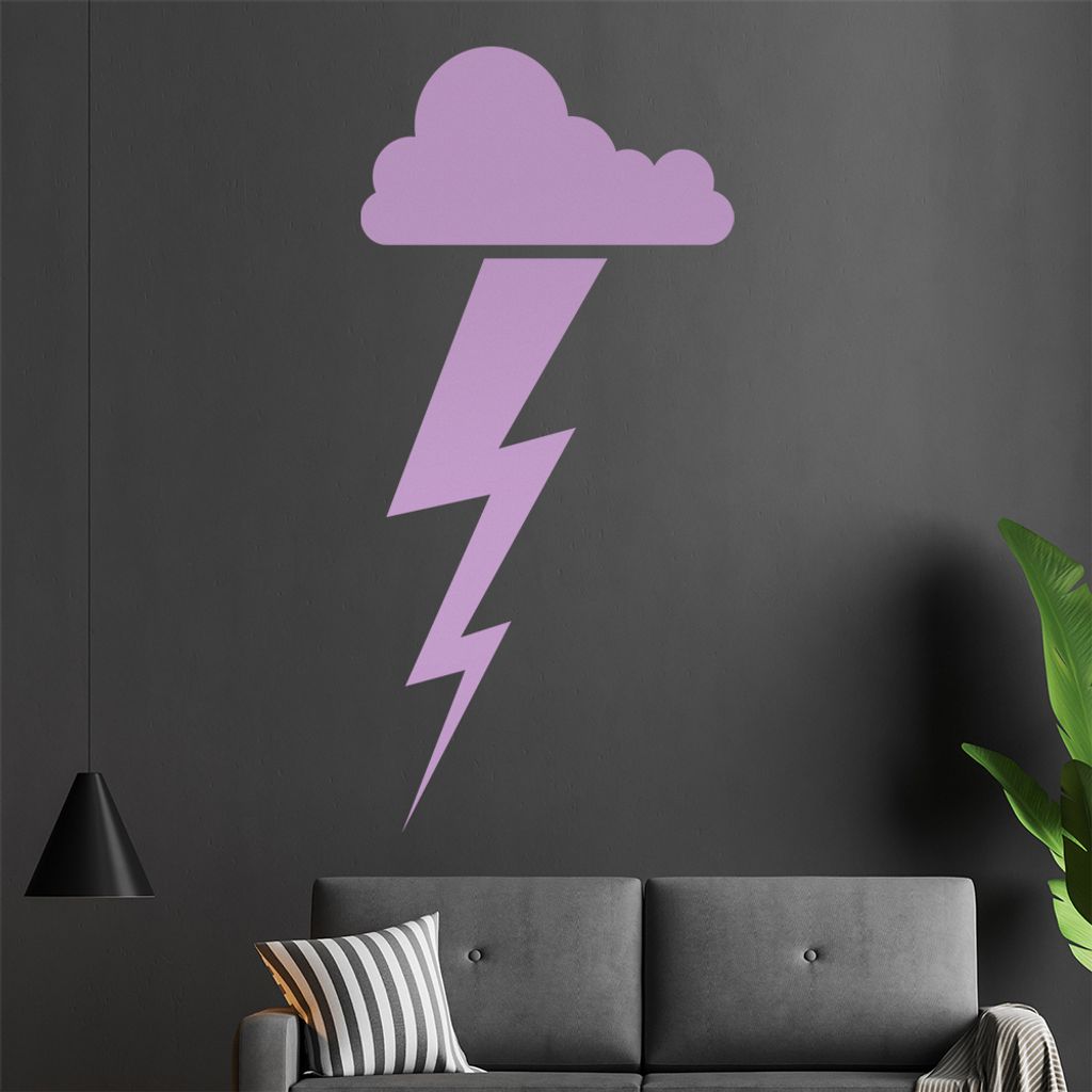 KIWISTAR Gewitter - Blitz Wolke Unwetter Schauer Donner Wandtattoo in 6 Größen - Wandaufkleber Wall Sticker - Dekoration, Küche, Wohnzimmer, Sch...
