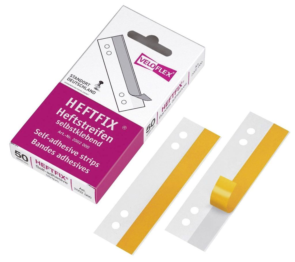 Heftstreifen Heftfix®, selbstklebend transparent, Länge: Produktbild 