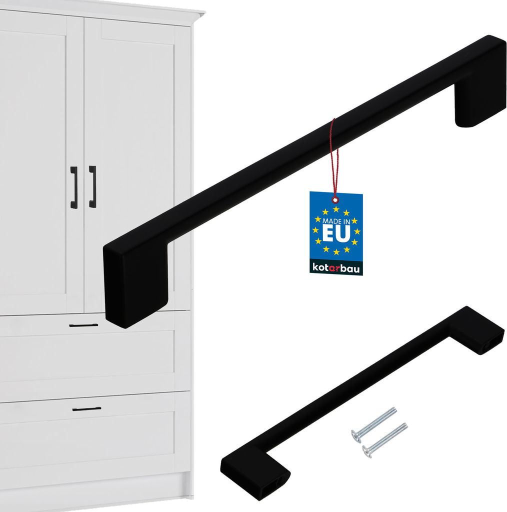 KOTARBAU Möbelgriffe Schwarz 190 mm Griffe Möbel ZnAl Schrankgriffe Griffe Küchenschränke Küchengriffe Schubladengriffe Möbelgriffe Küche...
