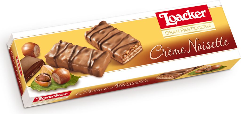 Loacker Creme Noisette Waffelgebäck knackig mit Produktbild 