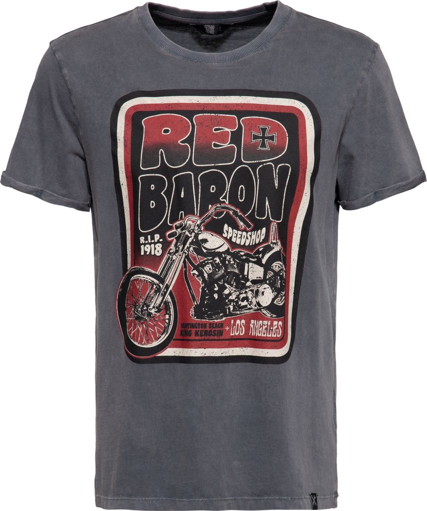 King Kerosin Red Baron T-Shirt, grau, S