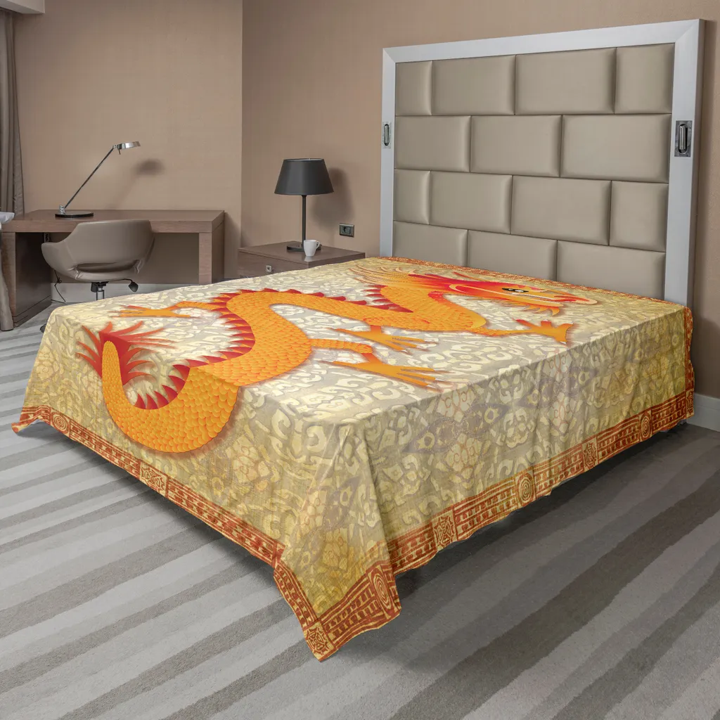Drap de lit Dragon anti-plis et doux pour literie facile à entretenir