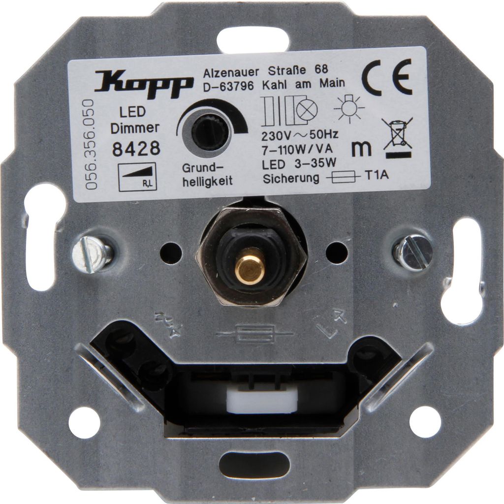 Kopp LED Dimmer 8428 Sockel mit Druck-Wechselschalter für Produktbild 