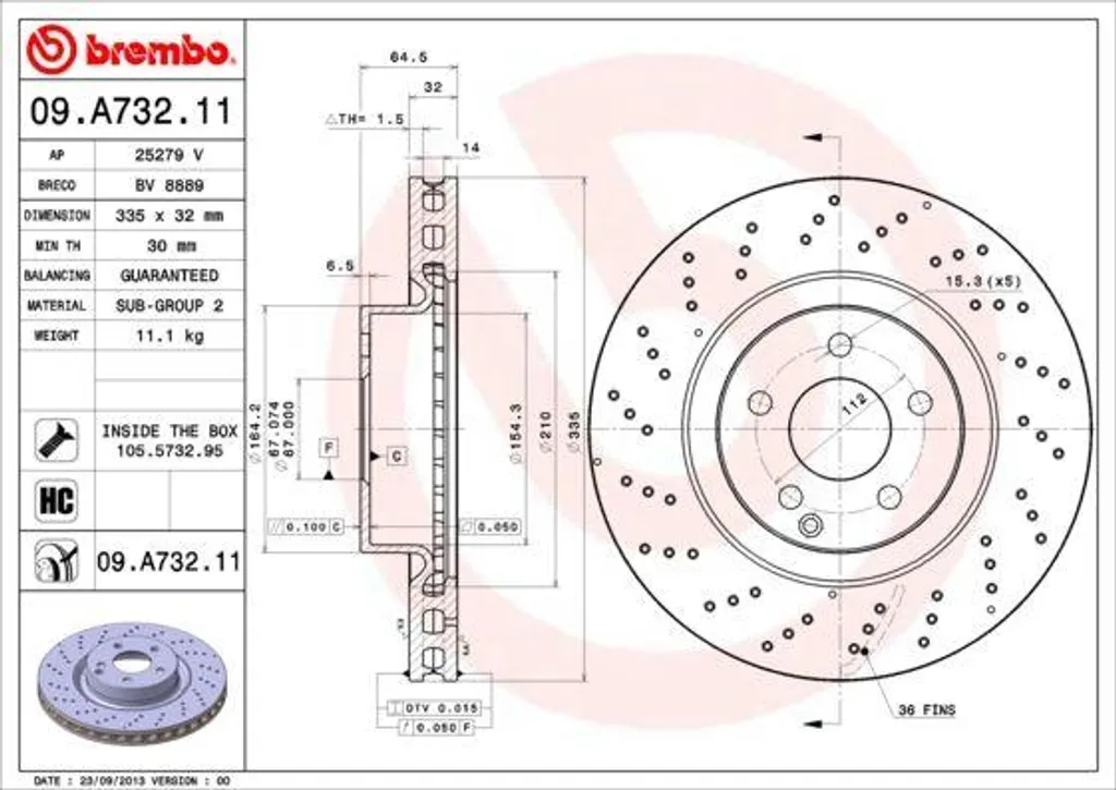 Stopper les Vibrations au Freinage - Disque Brembo 09.A732.11 Classe S