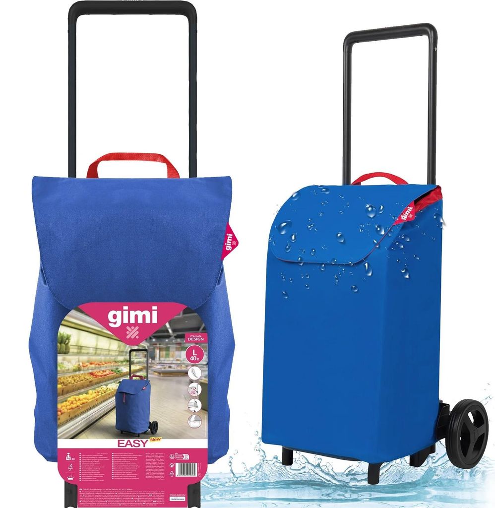 Gimi Carrello spesa New Easy in poliestere colore blu Immagine del prodotto 