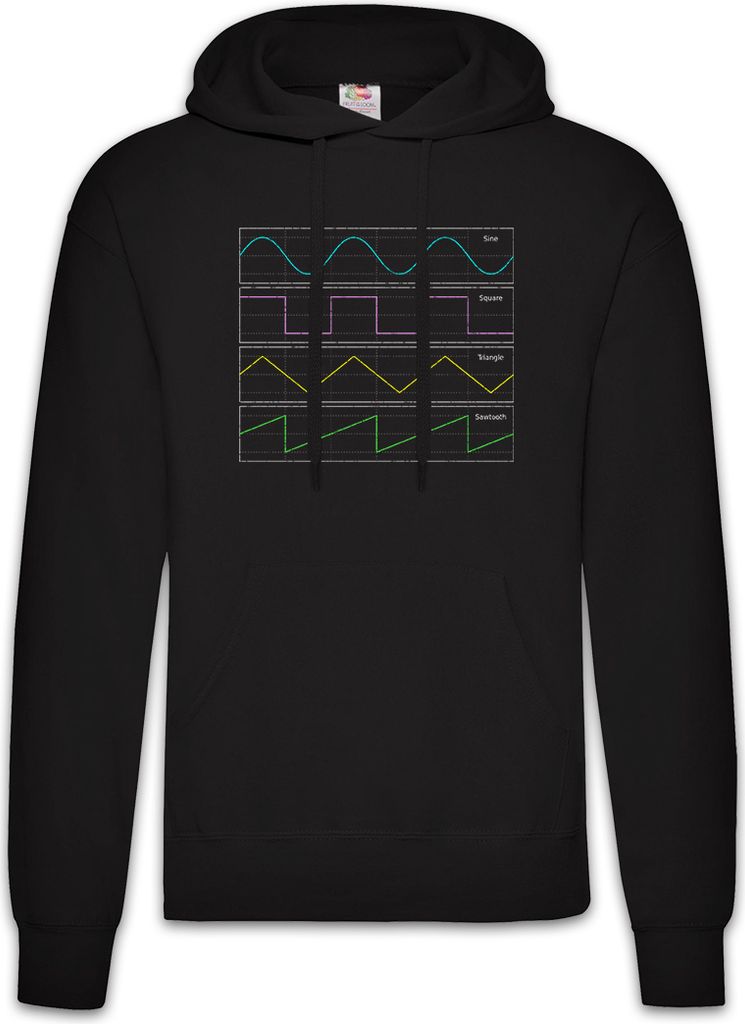 Urban Backwoods Waveforms Symbols, Herren Hoodie, Farbe: Schwarz, Größe: XL